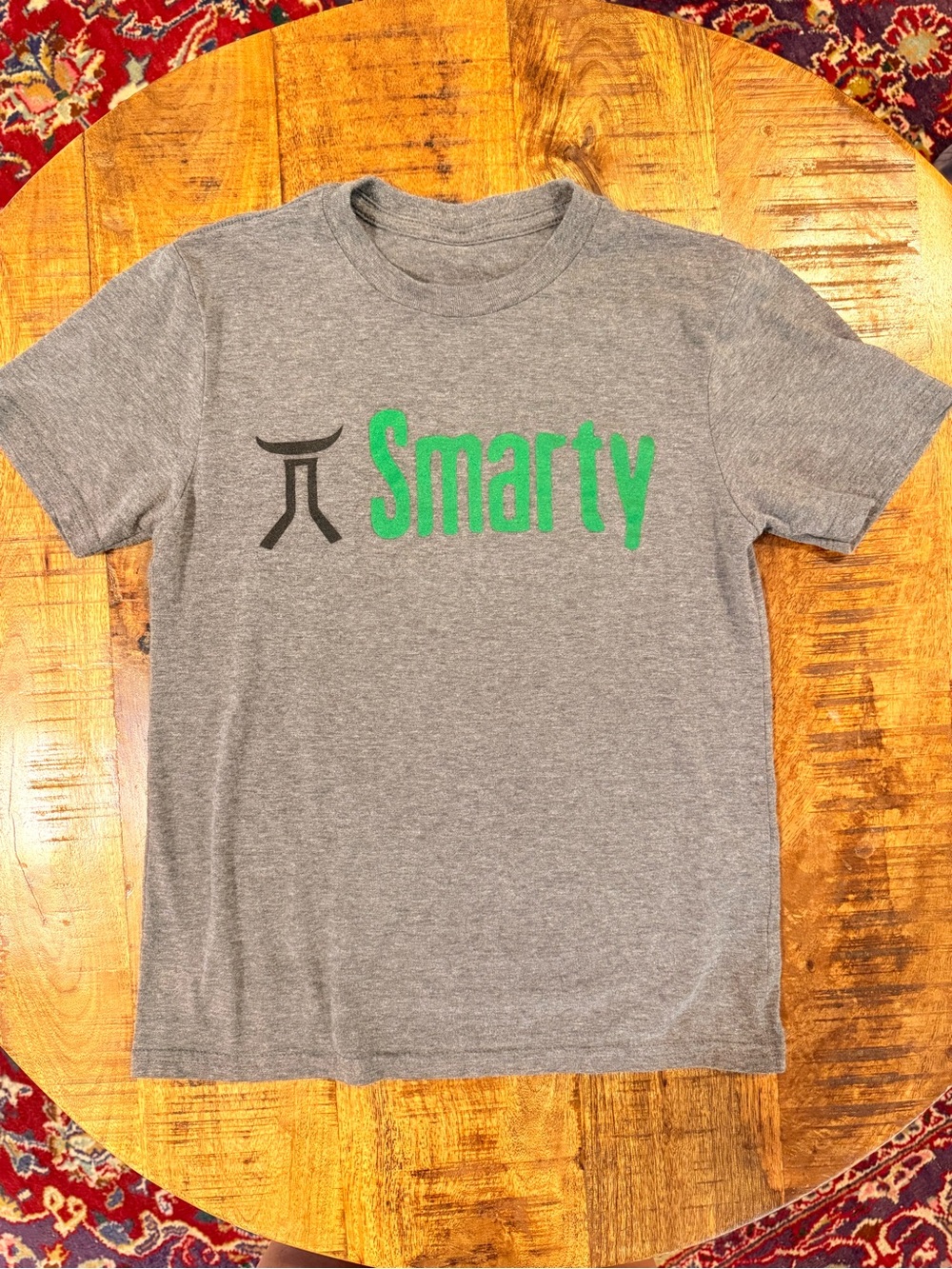 Smarty Kids Gray Short-Sleeve Tee with Green Logo